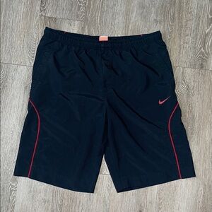 Y2K Nike Black swim trunks board shorts Athletic Shorts with Red  size large